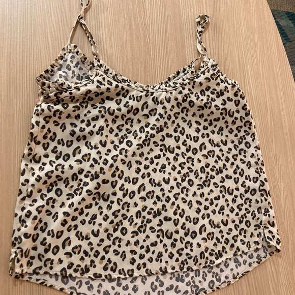 Abercrombie & Fitch Cheetah Print Sleeveless Blouse Small Tank Cami Polyester - Picture 3 of 3